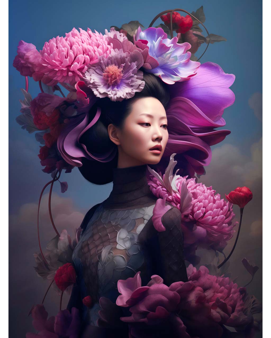 Lady of the Flowers - Premium Matte Paper Poster