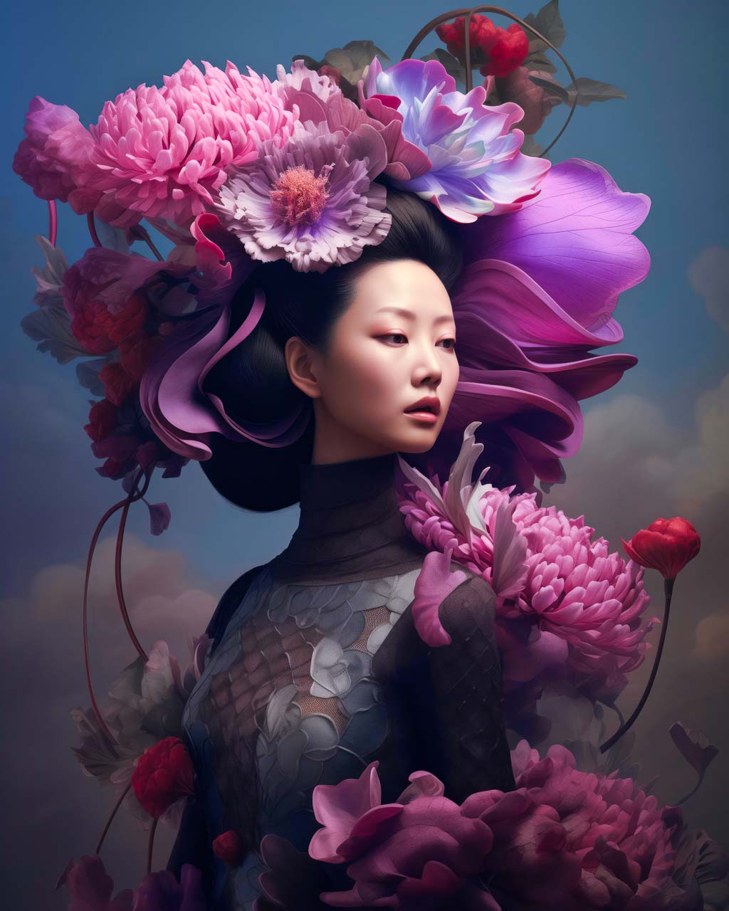 Lady of the Flowers - Premium Matte Paper Poster