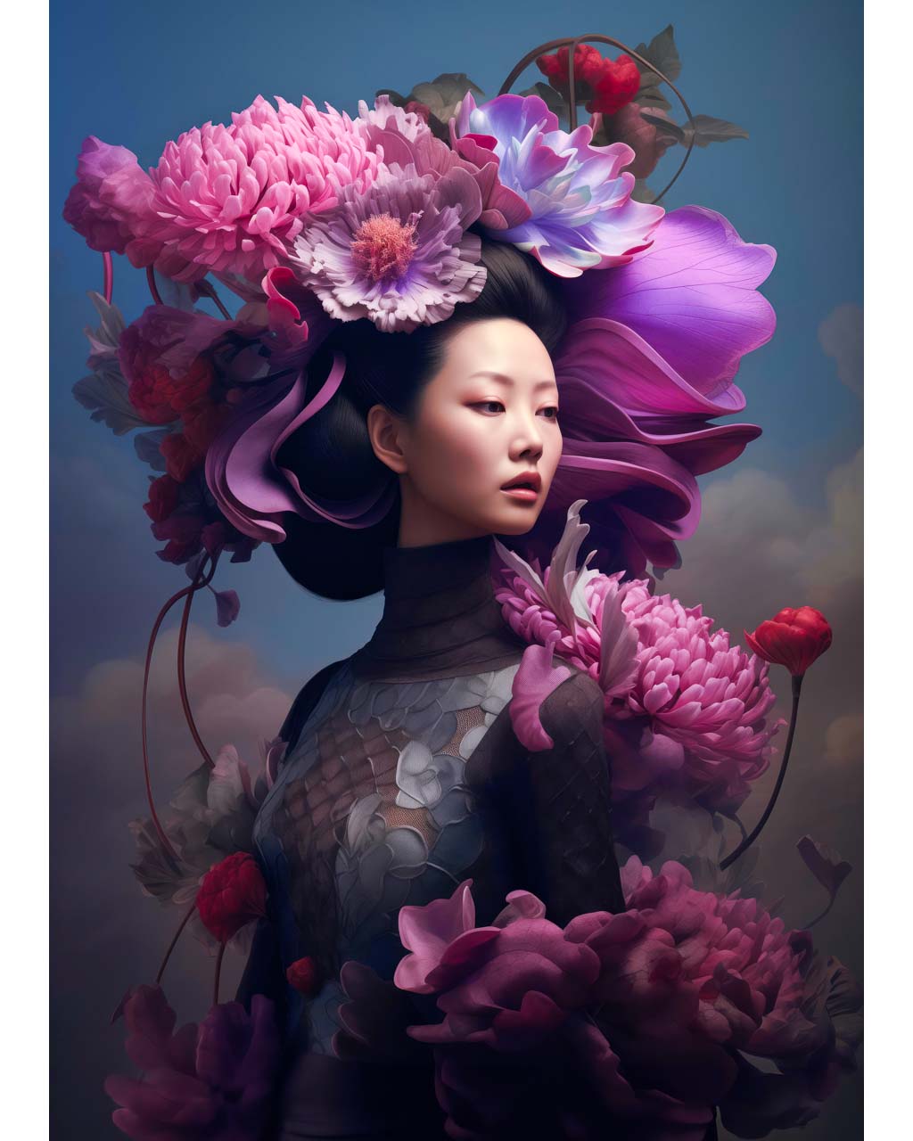 Lady of the Flowers - Premium Matte Paper Poster