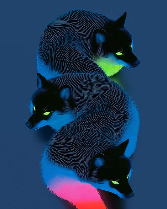 Night Foxes - Premium Matte Paper Poster